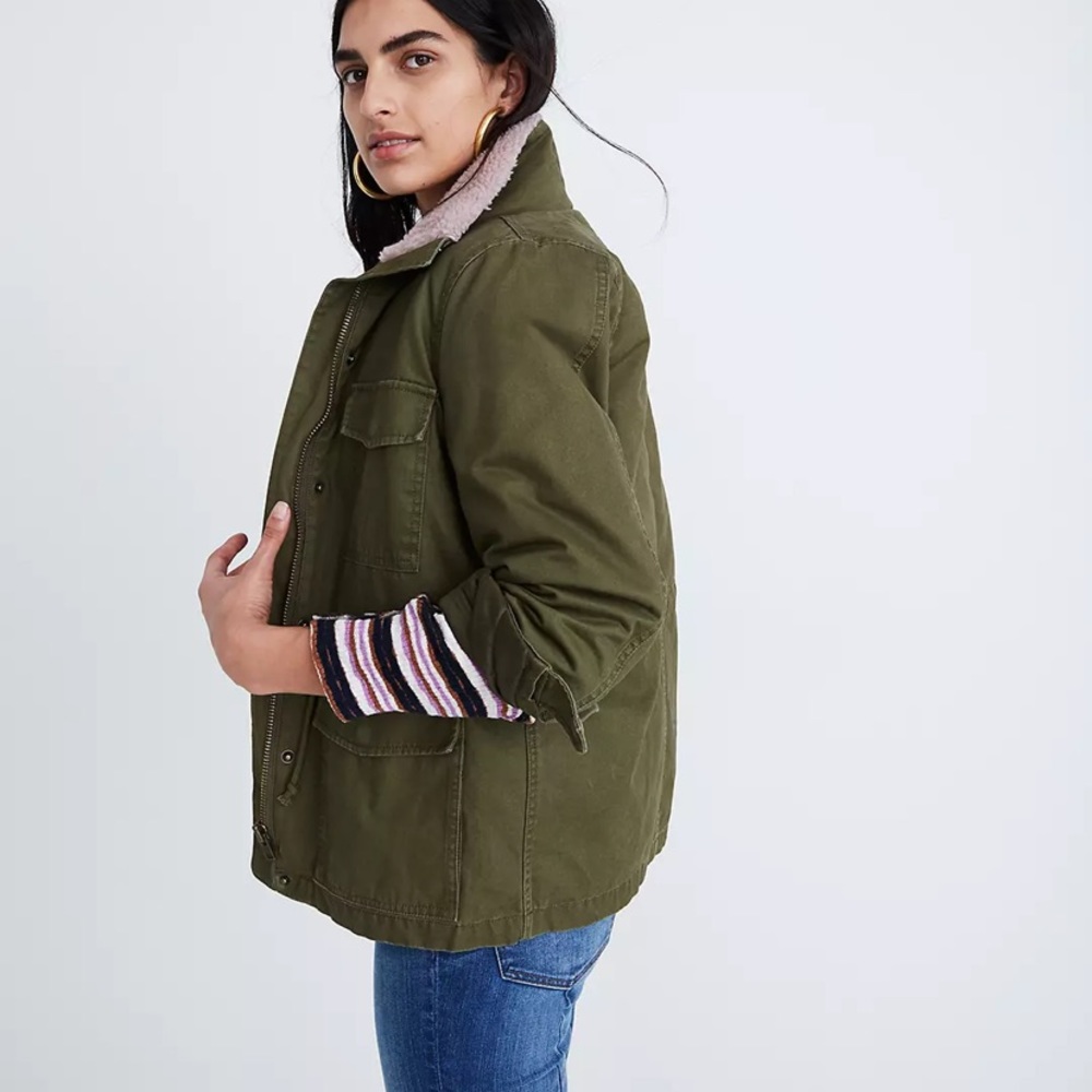 Madewell Sherpa Trimmed Surplus Jacket - Picture 9 of 11